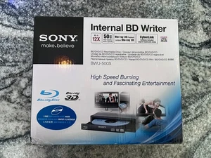 SONY BWU-500S Internal Blu-Ray Writer 12X, 50GB SATA , BLU-RAY 3D Playback W - Afbeelding 1 van 5