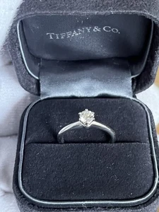 Tiffany Platinum 0.31ct Ring, Size K1/2, “G”, “Vs2”, Boxed. Superb! RRP c. £2850 - Picture 1 of 23