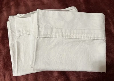 Standard Pillowcase Set Of 2 Sour Cream Threshold 400 TC Cotton Sateen NEW - Image 1 of 4