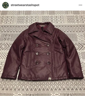 Abrigo de cuero forrado camuflado A Bathing Ape Bape talla extra pequeño Foto 1 de 4