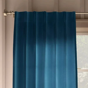 34"x84" Light Filtering Pebble Satin Curtain Panel with Pinch Pleat - Picture 1 of 4