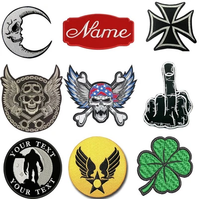 Custom Name Tag Embroidered Patch Personalised Iron On Sew On Badge for Jackets - Image 1 of 4