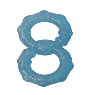Baby Teether Blue Silicone Cooling Ring Infant Soothing Toy - Image 1 of 4