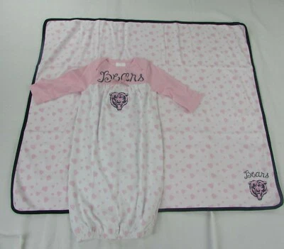 Conjunto de 2 piezas de traje y manta rosa infantil ropa del equipo de la NFL Chicago Bears Foto 1 de 4