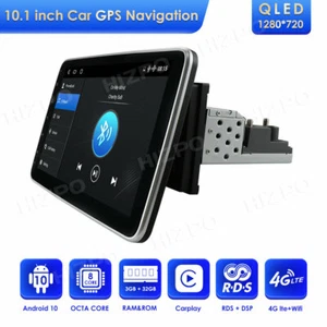 Single DIN Android 10 Car Stereo 10.1" Head Unit GPS Sat Nav Radio Apple CarPlay - Picture 1 of 11