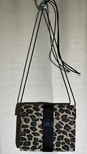 Nine West Leopard Animal Print Clutch Purse Shoulder Strap Hook & Loop Closure