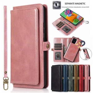 For Samsung A32 A21S A51 A71 A52 5G Case Removable Magnetic Leather Wallet Cover - Zdjęcie 1 z 18