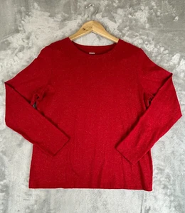 Sonoma Pullover size L 🎁shiny sparkles Red long Sleeve t-shirt 100% Cotton Top - Picture 1 of 6