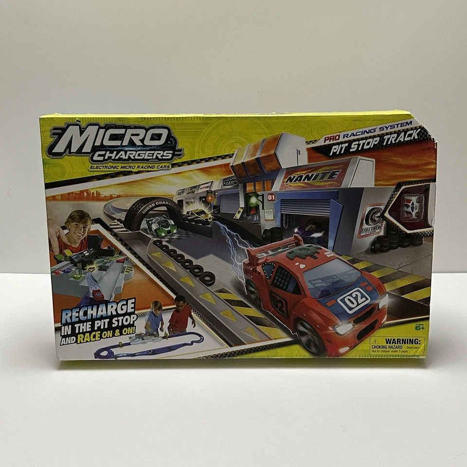 Micro Chargers Electronic Micro Racing Cars PRO RACING SYSTEM PIT STOP TRACK - Image 1 of 4
