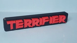Fan Art - Terrifier  - 100mm wide - 3D Printed logo, for desk or wall mount. - Picture 1 of 4