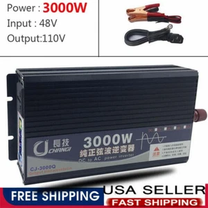 3000W Pure Sine Wave Inverter DC 48V To AC 110V Power Converter Transformer New - Picture 1 of 8