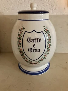 Dose Behälter Deckel Keramik Vintage Kaffee Gerste Vergnano Provenzalisch - Bild 1 von 3