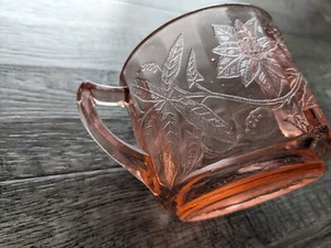 Vintage Pink Depression Glass Open Sugar Bowl Two Handles - Picture 1 of 9