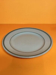 7” Sterling Vitrified China East Liverpool Ohio U.S.A. Plate Green Rings - Picture 1 of 4