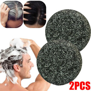 2X Men Grey Coverage Bar Shampoo, Hair Darkening Black Soap for Grey Hair Cover