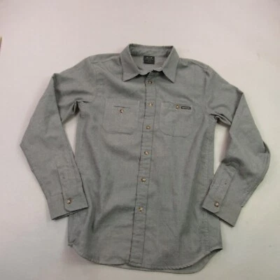 Oakley 衬衫男式小号长袖灰色纽扣前口袋轻便 — 第 1/4 张图片