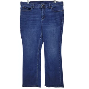 Duluth Trading Co. Casual Blue Medium Wash Denim Jeans Whiskering Bootcut Sze 16 - Picture 1 of 7