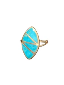SZ 6.75 Turquoise Sterling Silver Ring Estate 925 5grams - Picture 1 of 9