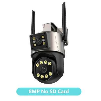 9MP WiFi Camera Outdoor Three Lens Security Camera 4.5K 8MP PTZ NVR Surveillance - Image 1 of 4