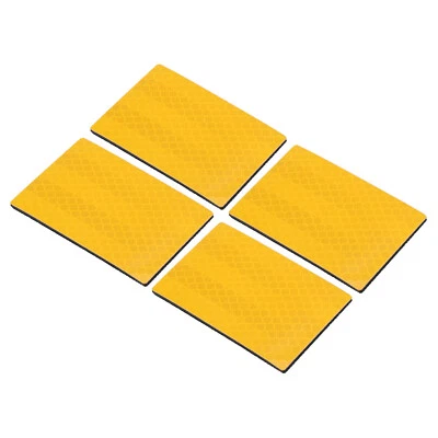 Reflectante Parche 2"x3", 4uds Gancho y Bucle Seguridad Apliques Oscuro Amarillo - Imagen 1 de 4