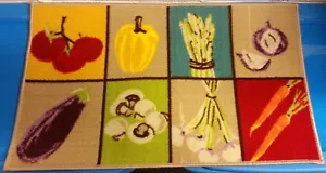 PRINTED NYLON KITCHEN RUG (nonskid back) (18 x 30") VEGETABLES, rectangle, sp - Picture 1 of 8