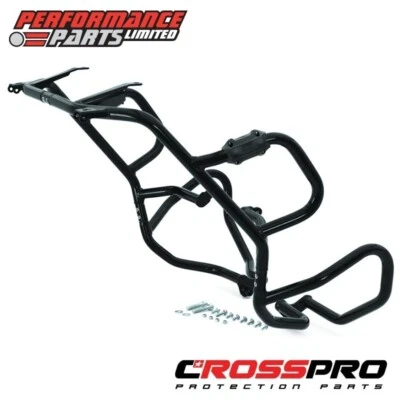 Juego completo de barras de choque de aluminio negro brillante CrossPro para BMW R1200GS Adventure 2009 09 Foto 1 de 4