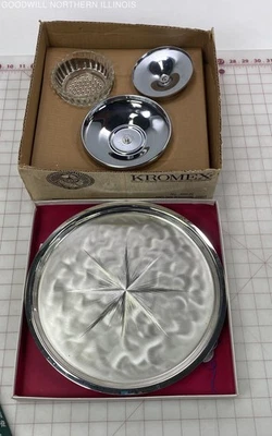 Juego de Bandeja para Servir Vintage Kromex Lazy Susan Modelo No. 498-21 Foto 1 de 4
