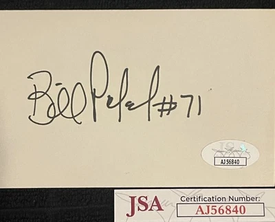 Bill Pickel Signed Index Card - NFL Raiders, Jets, Rutgers JSA COA - Image 1 of 3