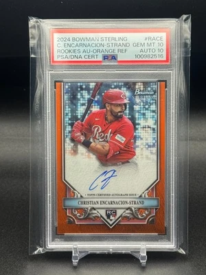 2024 Bowman Sterling #RACE Christian Encarnacion-Strand Orange RC Auto /75 PSA10 - Image 1 of 2