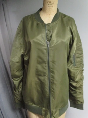 Mens Elwood Olive Green Bomber Jacket  Size L Lightweight Zip-Up - Image 1 of 4