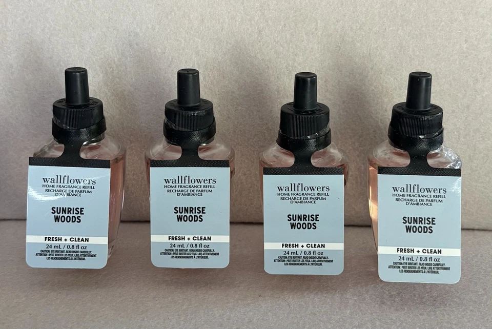 Set of 4 ALL NEW Sunrise Woods Wallflower Refill Bulbs SEALED Bath & Body Works