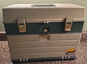 Plano 787 Tackle Box Large Flip Top 4 Trays/Drawers Fishing Organizer Vintage - Picture 1 of 14