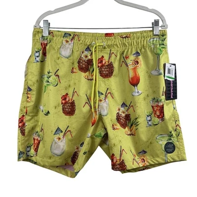 Psycho Tuna New Lemon Drop Tropical Cocktails Pool Shorts Size Large Summer - Image 1 of 4