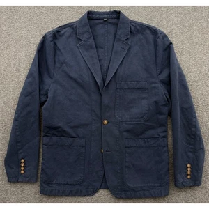 J.Crew Blazer Mens Size 42 Blue Garment Dyed Cotton Linen Chino Suit Jacket - Picture 1 of 11