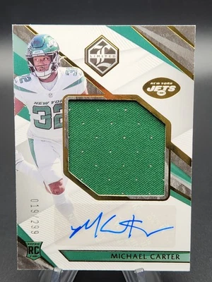 Michael Carter 2021 Panini Limited Rookie Patch Auto #19/299 - Image 1 of 2