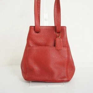 [Excellent] COACH 4923 Red Sonoma Drawstring Grain Leather Shoulder Bag - Picture 1 of 10
