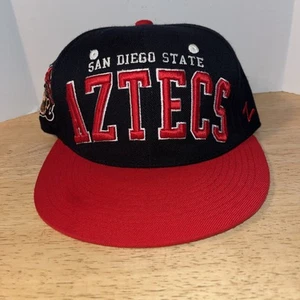 Vintage SDSU Aztecs Logo Hat- SnapBack Zephyr The Z- Black/ Red San Diego - Picture 1 of 14