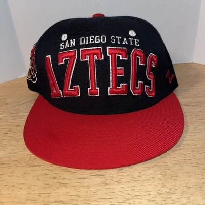 Vintage SDSU Aztecs Logo Hat- SnapBack Zephyr The Z- Black/ Red San Diego - Image 1 of 4