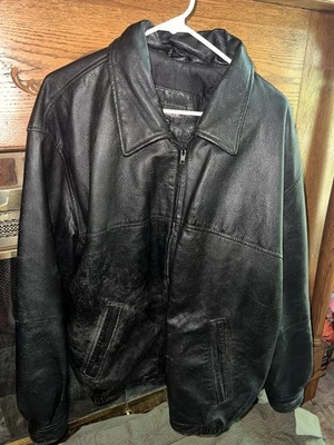 Chaqueta Outbrook de cuero negra de colección para hombre talla 2X Foto 1 de 2