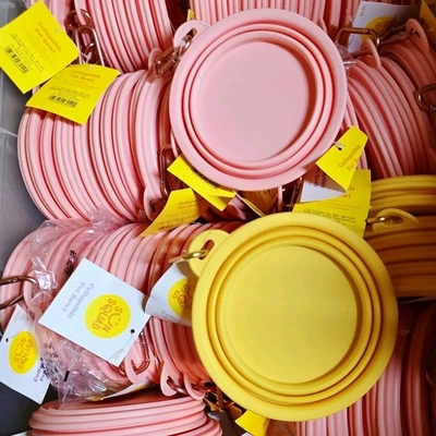 Wholesale Lot Of 110 Sun Squad Pink Collapsible Bowl Carabiner Silicone/BPA Free - Image 1 of 4