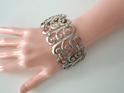 Armband Metall Silberton Breit 56,1 g/Länge ca.20,5 cm/B:4,4 cm - Bild 1 von 4