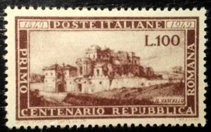 Italia 1949, Repubblica Romana, riproduzione nuova con gomma (fake tappabuchi). - Foto 1 di 1
