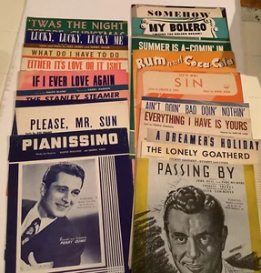LOT OF Over 50 VINTAGE SHEET MUSIC 1940’s And 50’s. Various Genres - Picture 1 of 6