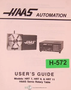 Haas HRT 7, 9, 11 Servo Rotary Table Operations Programming and Service Manual - Picture 1 of 3