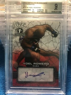 2013 Topps UFC Bloodlines Autographs Red Yoel Romero 1st Auto #2/8 BGS 9 10 - Image 1 of 3
