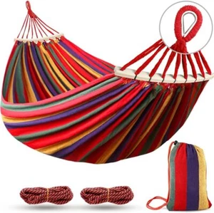 2 Person Double Camping Hammock Chair Bed Outdoor Hanging Swing Sleeping Garden