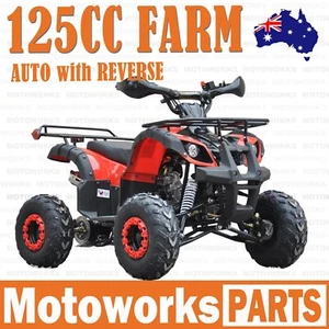125cc FARM AUTO WITH REVERSE ATV QUAD Dirt Bike Gokart 4 Wheeler Buggy kids red - Picture 1 of 17