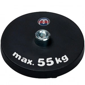 Magnetic system neodymium rubberized Ø 22mm - 88mm with socket M4-M8, holds 5.8kg - 55kg - Picture 1 of 9