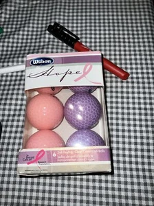 Wilson Hope GOLF BALLS 3Pink, 3Purple NEW Clear Cover Breast Cancer Research New - Picture 1 of 17