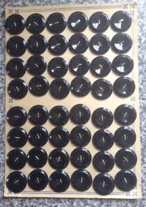 48 VINTAGE BAKELITE PHENOLIC PLASTIC BLACK SKIRT COAT DRESS JACKET BUTTONS 21 mm
